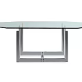 Modern Glass Top Table With Sleek Metal Frame And Contemporary Design