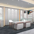 Luxury Jewelry Store Interior With Display Cabinets Watch Exhibits And Marble Floors