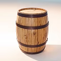 Elegant Display of Wine Bottles and Glasses with Wooden Barrel
