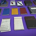 Various Colored Notebooks Including Spiral And Hardcover With Pens For Daily Use