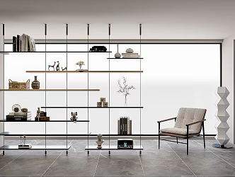 Modern Shelf Bookshelf Book Ornaments Shelf Book Ornaments 3d model
