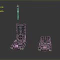 Military Missile With Red Tip And Gray Launcher Structures As Weapon System 3d model