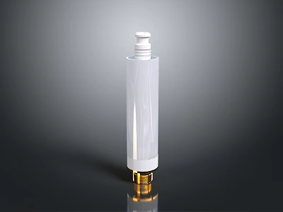 Durable Hardware Tool Fitting With White Body And Golden Threaded Base 3d model