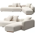 Modern Beige Sectional Sofa With Plush Cushions And Contemporary Living Room Design