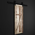 Rustic Wooden Sliding Barn Door Design For Interior Home Decor Ideas 3d model