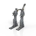 Heavy Duty Industrial Mechanical Equipment With Two Symmetric Gray Metal Arm Structures