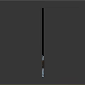 Medieval Sword With Black Blade Blue Guard And Brown Hilt