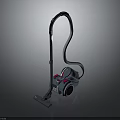 Modern Home Vacuum Cleaner With Sleek Design Efficient Cleaning And Red Accents