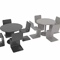 Modern Minimalist Round Table And Chair Set With White Black Sleek Design For Home