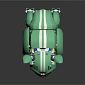 Green Mechanical Bulldog Creature Character With Shiny Metallic Body And Robotic Details