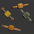 Colorful Mechanical Toy Structure With Orange Gray Chains And Smiling Parts