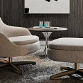 Cozy Living Room With Modern Accent Chair Ottoman And Side Table