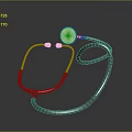 Sleek Metal Stethoscope With Shiny Chest Piece And Flexible Tubes For Living Healthcare
