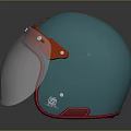 Teal And Red Helmet With Red X Logo Orange Strap Metal Buckles And Red Lining