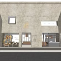 Modern Cafe Exterior With White Facade Glass Doors And Bakery Signage