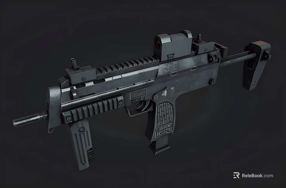 Modern Black Tactical Rifle With Scope Magazine And Ergonomic Stock 3d model 