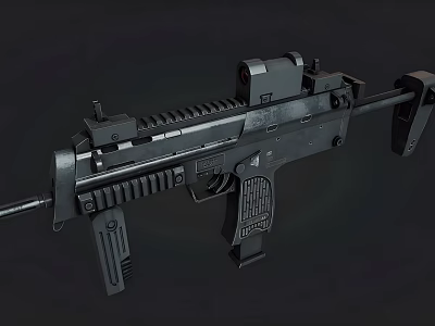 Modern Black Tactical Rifle With Scope Magazine And Ergonomic Stock 3d model