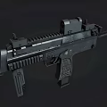 Modern Black Tactical Rifle With Scope Magazine And Ergonomic Stock