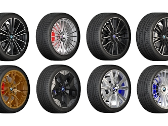 Modern tire BMW wheel tire rims 3d model