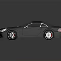 Dark Gray Mercedes Sports Car With Sleek Design And Black Red Accent Wheels