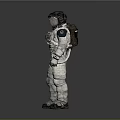 Detailed Astronaut Spacesuit Model With Helmet And Gear Standing On Gray Background