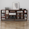 Audio speaker bookcase decoration combination 3d model