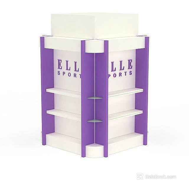 Purple and White ELL SPORT Locker with Multiple Shelves for Sports Storage 3d model 