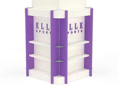 Purple and White ELL SPORT Locker with Multiple Shelves for Sports Storage 3d model