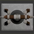Architectural Bell Structure With Wooden Frame Metal Bell And Stone Base
