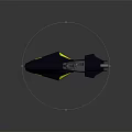 Futuristic Black Spaceship With Yellow Accents Transparent Cockpit And Dual Engines
