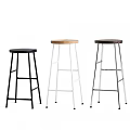 Modern Bar Stools With Black White Gray Colors Metal Frames And Seats 3d model