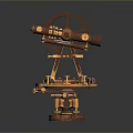 Vintage Industrial Equipment with Gear Wheels Telescopic Sight and Brass Components