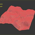 3D Rendered Mountainous Terrain Model With Colorful Topographic Features Valleys And Snowy Peaks