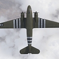 U.S. Air Force Transport Aircraft C47 Air Train with Interior Cockpit Cabin Wings Can Swing Alone 3d model