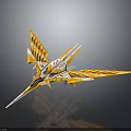 Futuristic Yellow And White Aircraft With Streamlined Geometric Origami Inspired Design