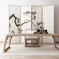 New Chinese Tea Table and Chair Home 3d model