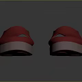 Casual Red Indoor Slippers with White Sole and Simple Comfortable Design