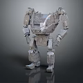 Gray Mechanical Robot 3D Model With Metallic Texture And Standing Pose 3d model
