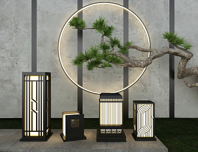 New Chinese lawn lamp outdoor lawn lamp floor lamp 3d model