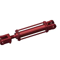 Red Hydraulic Cylinder Industrial Equipment With Metal Piston And Heavy Duty Design