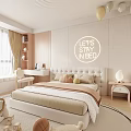 Cozy Kids Room Interior With Bed Wall Decor Stuffed Toys Round Rug Shelves And Window Curtains