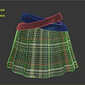 Plaid Kilt Skirt With Black Belt And Vibrant Green Red Blue Yellow Patterns