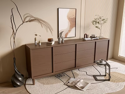 Modern Wood Grain Cabinet Simple Style Cabinet Whole Cabinet Sideboard Balcony Cabinet Storage Cabinet Entrance Cabinet 3d model