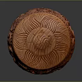 Intricately Carved Wooden Decorative Ornament With Swirl Patterns And Lid Design
