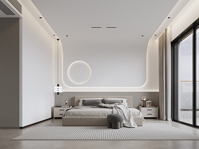 Modern Bedroom Cream Master Bedroom Second Bedroom Guest Bedroom Elder Bedroom Master Bedroom model