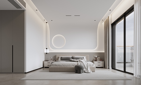 Modern Bedroom Cream Master Bedroom Second Bedroom Guest Bedroom Elder Bedroom Master Bedroom 3d model