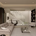 Modern Soft Fabric Sofa And Coffee Table Set For Elegant Minimalist Luxury Living Room