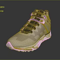 High top athletic sneakers with beige and black mesh design and white sole