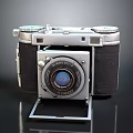 Vintage Film Camera With Classic Lens Leather Body And Control Knobs