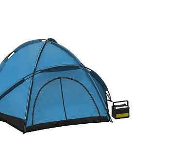 Blue Dome Tent with Camping Storage Box for Outdoor Camping Trip 3d model